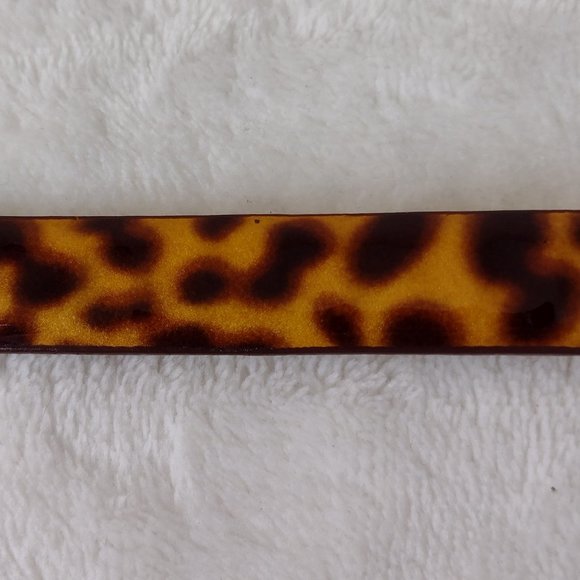 J. Crew Faux Tortoise Shell Narrow Leather Belt Medium - Picture 8 of 8